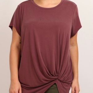 Short Sleeve Cupro Knot Top - 2xl